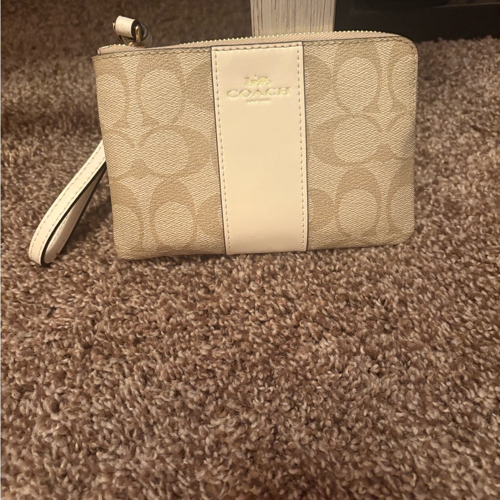 Coach Beige Wristlet